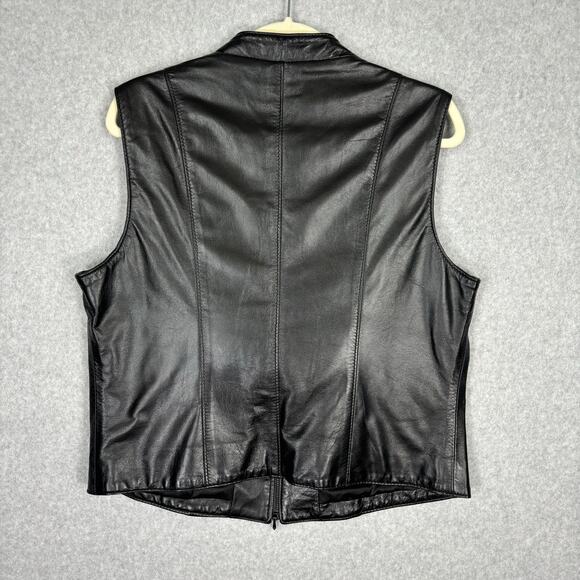 The Leather Ranch Vest Womens Large Zipper Moto Biker Motorcycle 90s Goth Y2K - Picture 9 of 15
